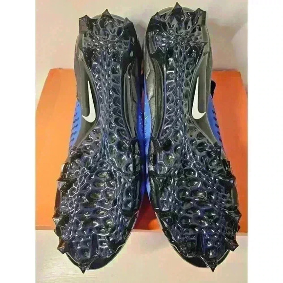 Nike Men’s 14 Alpha Menace Pro 2 MID Football Cleats Black Blue AQ3209 402 NEW - Picture 6 of 7